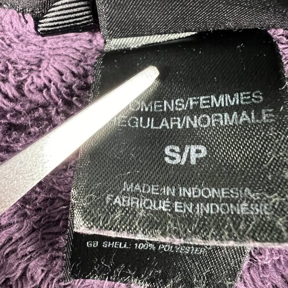 The North Face Fuzzy Fleece Osito Full Zip Jacket Womens Small Purple Mock Neck - Picture 8 of 16